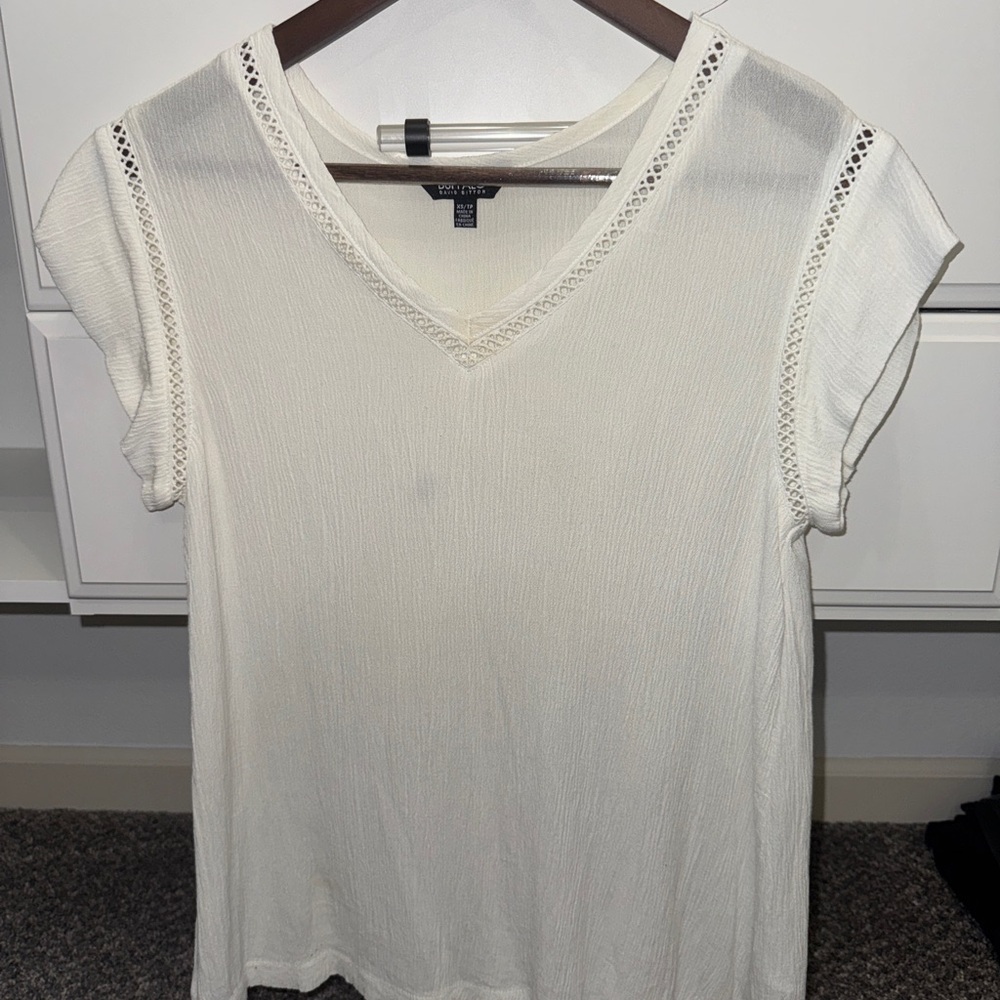 Buffalo White V-Neck Women's Top